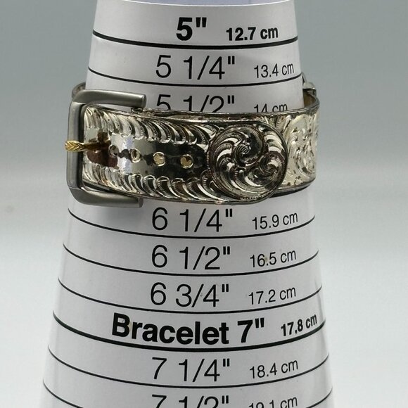 Montana Time Watch Women Silver Tone Mother of Pearl Dial Scroll Design Band - Picture 13 of 14